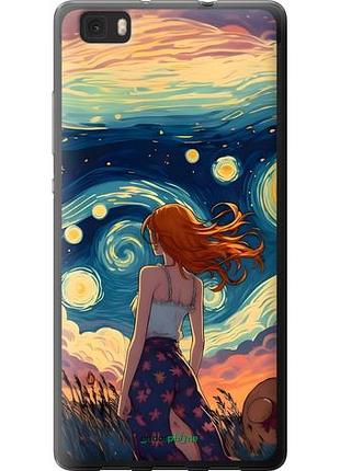 Чехол на huawei ascend p8 lite девушка арт хуавей асценд п8 лайт