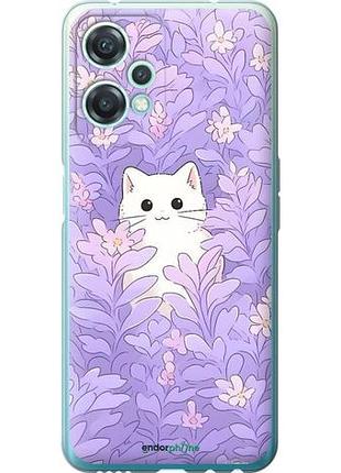 Чохол на oneplus nord ce 2 lite котик у квітах
