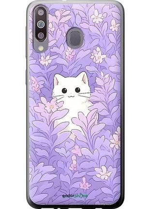 Чехол на samsung galaxy m30 котик в цветах самсунг м30