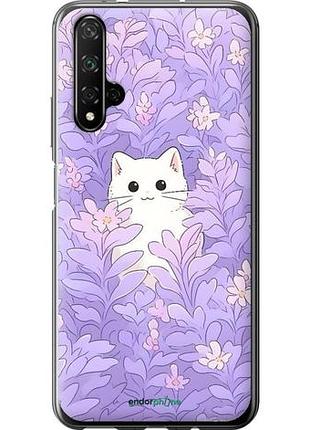 Чехол на huawei nova 5t котик в цветах хуавей нова 5т