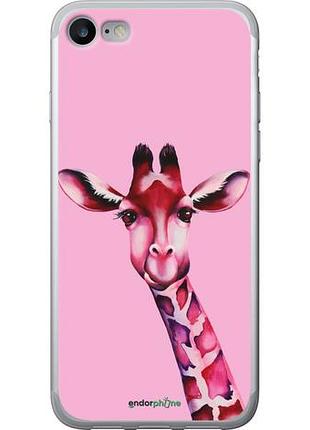 Чехол на iphone se 2022 розовая жирафа "4441u-3737-10746"