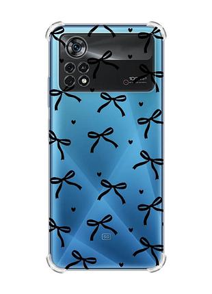 Чохол з потовщеними кутами на xiaomi poco x4 pro 5g бантики (принт 405)