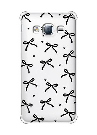 Чехол с утолщенными углами на samsung galaxy j3(2016) j310 бантики (принт 405)