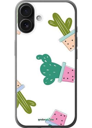 Чохол на iphone 16 plus кактуси в горщиках "3968u-3714-10746"