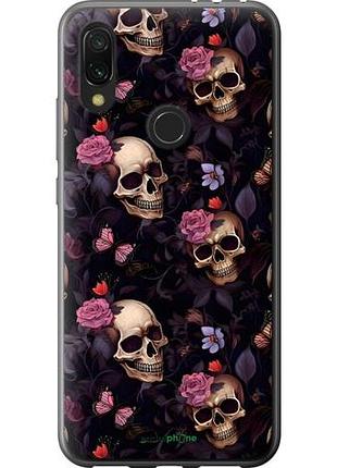 Чехол на xiaomi redmi 7 черепа и розы сяоми редми 7