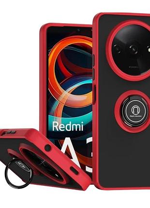 Чехол fiji colorframe для xiaomi redmi a3 матовый бампер с кольцом подставкой red
