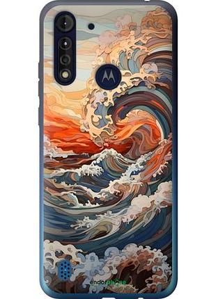 Чехол на motorola g8 power lite арт волны моторола г8 повер лайт