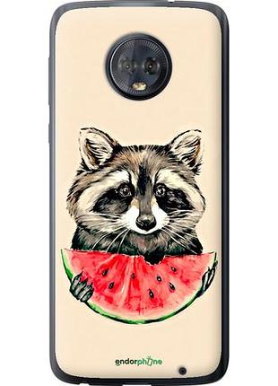 Чехол на motorola moto g6 plus енотик с арбузом "4605u-976-10746"