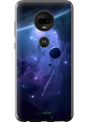 Чохол на motorola moto g7 планети в синьому космосі "171u-1614-10746"