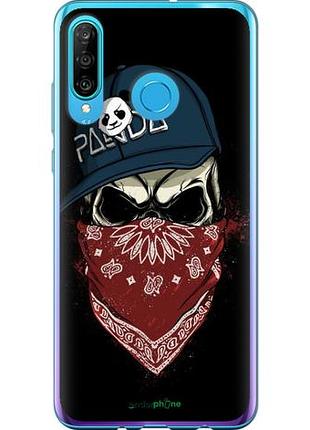 Чехол на huawei p30 lite череп в кепке "4127u-1651-10746"