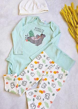 Боди костюмчик 3-ка disney baby 86-92 см мятно-белый