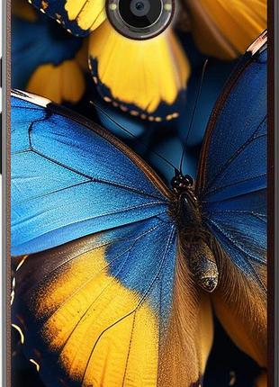 Чехол на motorola moto x2 желто-голубые бабочки "6046u-372-10746"