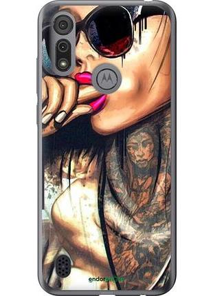 Чехол на motorola e6i девушка в тату "4001u-2355-10746"