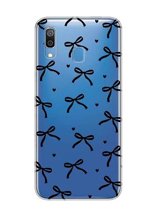 Прозрачный чехол на samsung galaxy a30 (2019)/a20 (2019) бантики (принт 405)