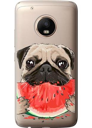Чохол на motorola moto g5 plus мопс і кавун "4665u-1038-10746"