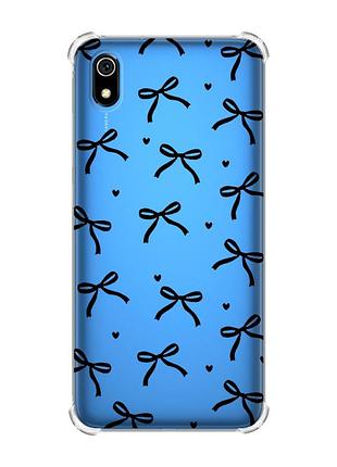 Чехол с утолщенными углами на xiaomi redmi 7a бантики (принт 405)