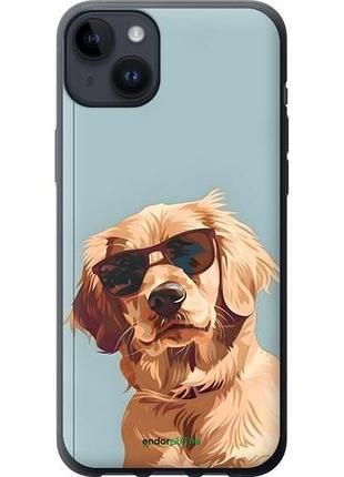 Чехол на iphone 14 plus пес в очках айфон 14 плюс