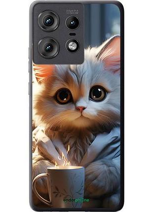 Чехол на motorola edge 50 pro 5g white cat "5646u-3710-10746"