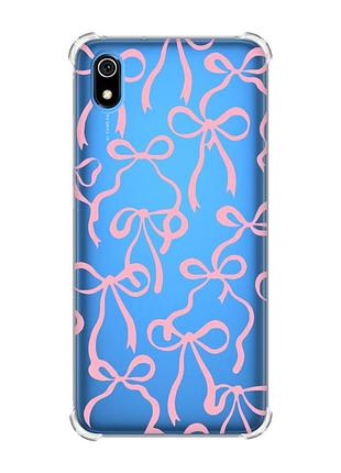 Чехол с утолщенными углами для xiaomi redmi 7a бантики (принт 406)