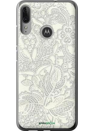 Чехол на motorola moto e6 plus белое кружево "4383u-1780-10746"