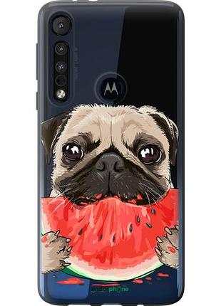 Чехол на motorola one macro мопс и арбуз "4665u-1812-10746"