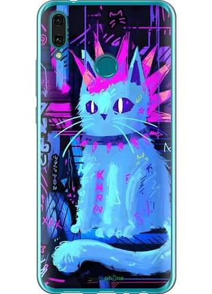 Чехол на huawei y9 2019 кот панк хуавей у9 2019