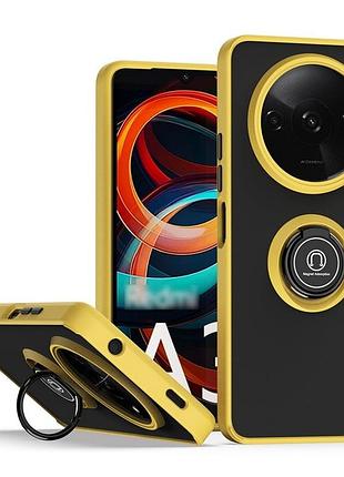 Чохол fiji colorframe для xiaomi redmi a3x матовий бампер з кільцем підставкою yellow