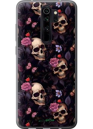 Чохол на xiaomi redmi note 8 pro черепа та троянди