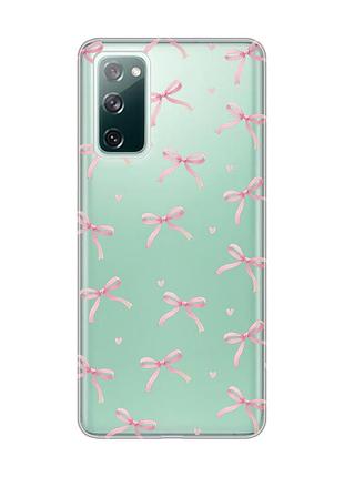 Прозрачный чехол на samsung galaxy s20 fe бантики (принт 404)