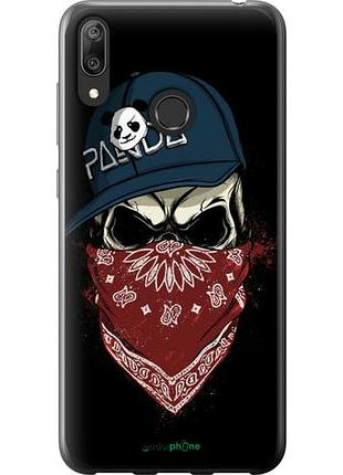Чехол на huawei y7 2019 череп в кепке "4127u-1638-10746"