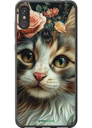 Чехол на motorola one power cats and flowers "6069u-1588-10746"
