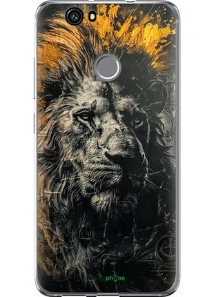 Чехол на huawei nova лев в золотых красках "6155u-439-10746"