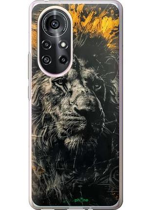 Чехол на huawei nova 8 pro лев в золотых красках "6155u-2246-10746"