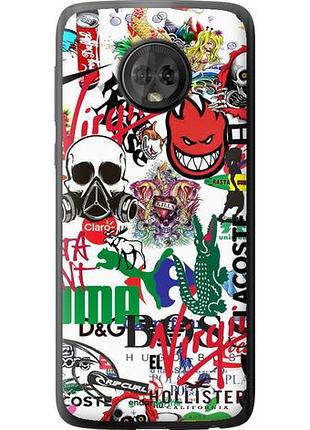 Чехол на motorola moto g6 many different logos "4022u-982-10746"