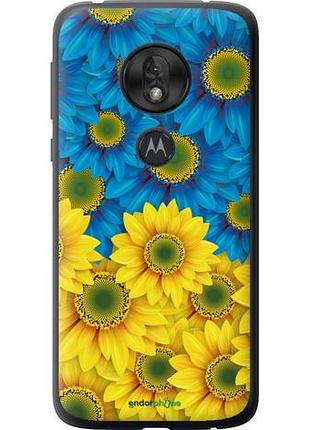 Чехол на motorola moto g7 play жёлто-голубые цветы "1048u-1656-10746"
