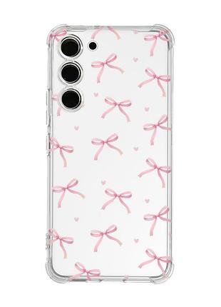 Чохол з потовщеними кутами на samsung galaxy s23 бантики (принт 404)