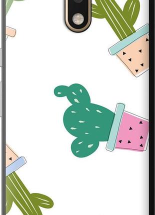 Чехол на motorola moto g4 кактусы в горшочках "3968u-511-10746"