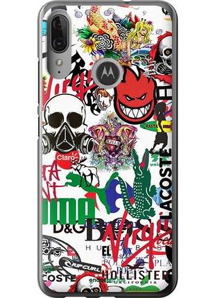 Чехол на motorola moto e6 plus many different logos "4022u-1780-10746"