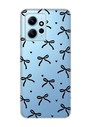 Прозорий чохол на xiaomi redmi note 12 4g бантики (принт 405)