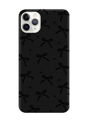 Матовий чорний чохол на iphone 11 pro (5.8) бантики (принт 405)