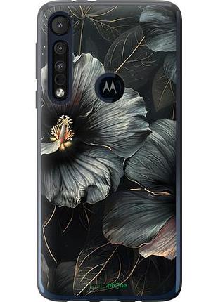 Чохол на motorola one macro чорні квіти "6031u-1812-10746"