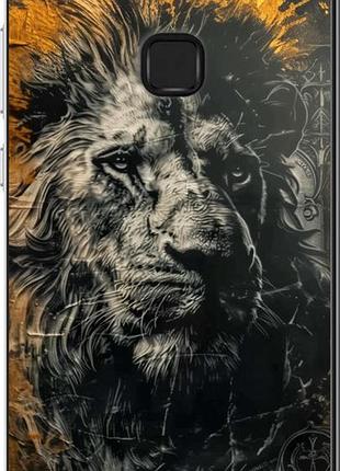 Чехол на huawei p10 lite лев в золотых красках "6155u-896-10746"