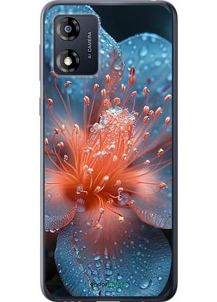 Чехол на motorola moto e13 роса на цветке "6039u-3053-10746"