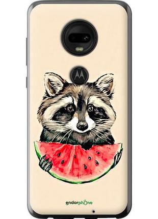 Чехол на motorola moto g7 енотик с арбузом "4605u-1614-10746"