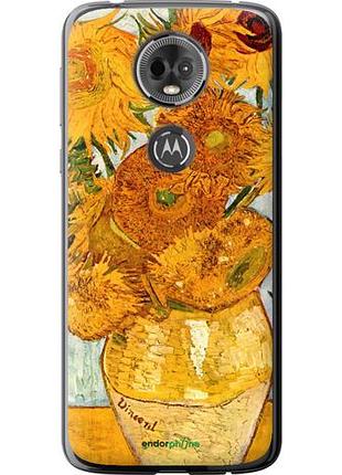 Чехол на motorola moto e5 plus винсент ван гог. подсолнухи "162u-1412-10746"
