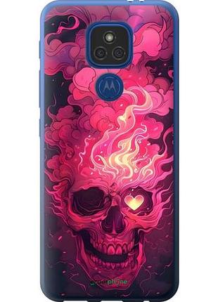 Чехол на motorola e7 plus череп арт