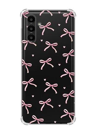 Чехол с утолщёнными углами на samsung galaxy a04s/a13 5g бантики (принт 404)