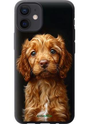 Чехол на iphone 12 mini cocker spaniel на черном фоне "6137u-2071-10746"