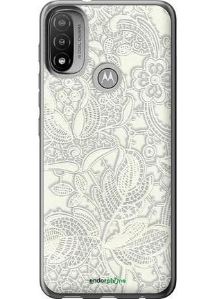 Чехол на motorola e20 белое кружево "4383u-2509-10746"