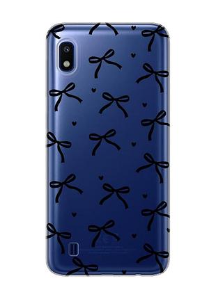 Прозрачный чехол на samsung galaxy a10 (2019) a105 бантики (принт 405)